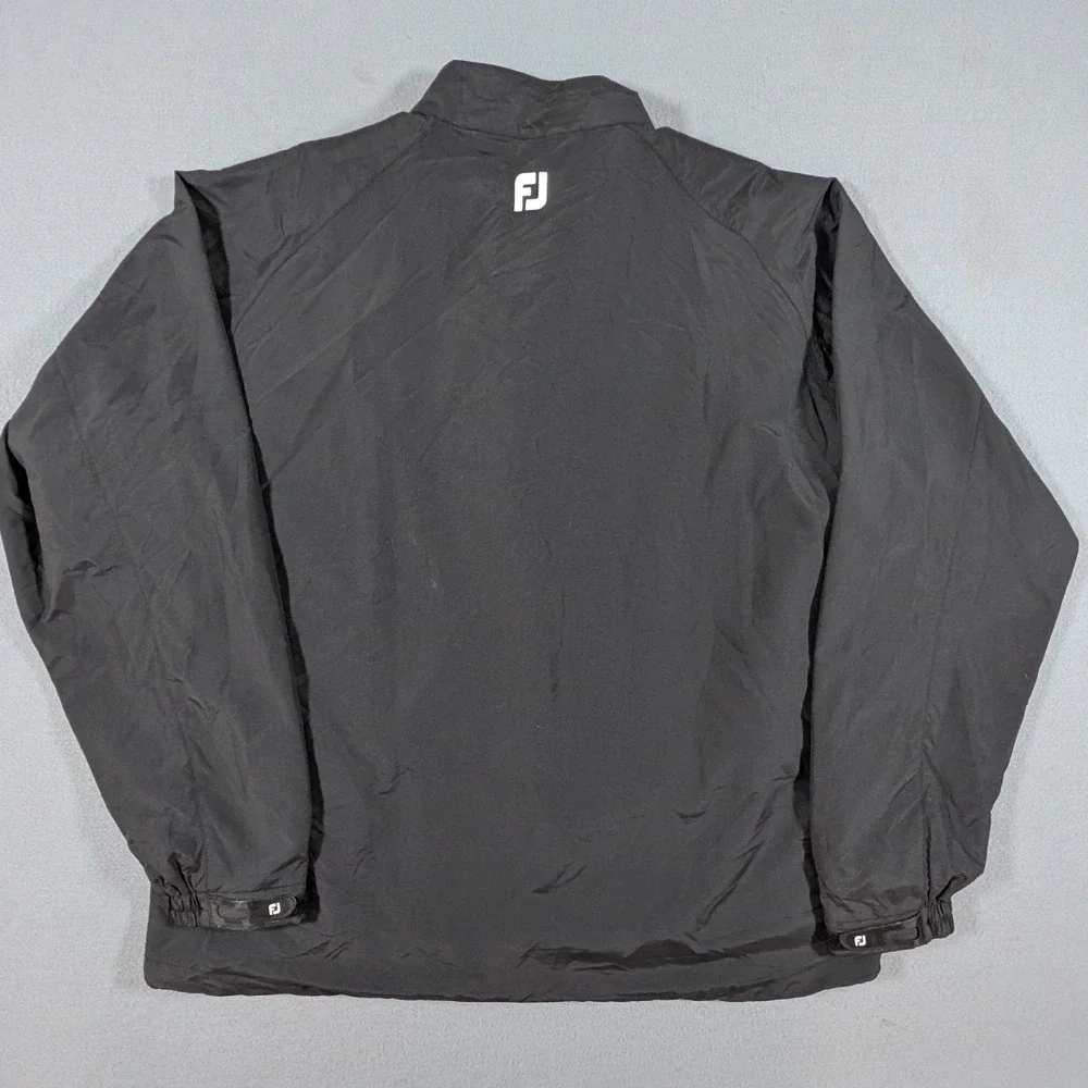 FootJoy Windbreaker Jacket Mens XL Black White Quarter Zip Golf Pullover